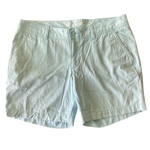 Eddie Bauer Legendwash Womens Shorts Solid Light Blue 100% Cotton Sz 8
